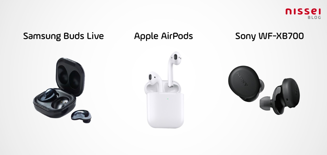 Recomendações de 3 fones de ouvido para ouvir a trilha sonora de Cruella: Samsung Buds Live, Apple Airpods e Sony WF-XB700