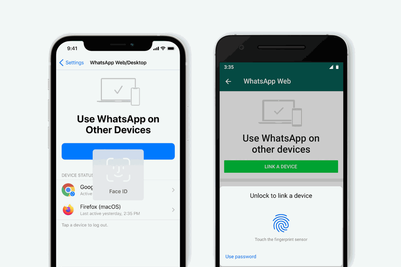Para usar o WhatsApp web agora vamos precisar desbloquear com face ou touch id
