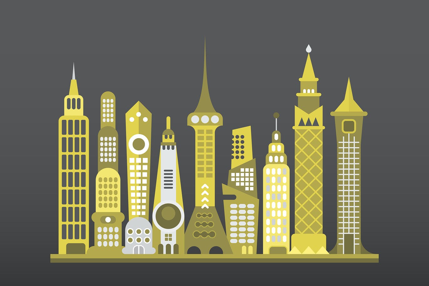 Desenho colorido de Smart City